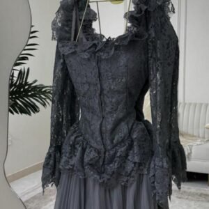 "فستان دانتيل وشيفون فاخر "