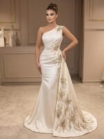 قماش تول مطرز فاخر – تطريز يدوي كريستال