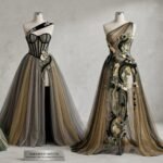 ⁦بانوه بتراكيب ورود اصليه بدرجة زمردي، أسود وذهب⁩ - الصورة ⁦4⁩