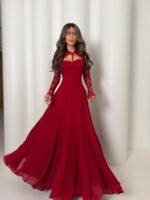 ⁦"فستان شيفون وبطانه باربي ودانتيل "⁩ - الصورة ⁦4⁩