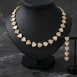 طقم زركون فاخر نسائي – سلسال وحلق أنيق لجميع المناسبات