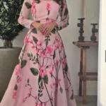 فستان ناعم مشجر بالورود