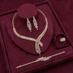 طقم زركون ذهبي فاخر