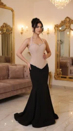فستان سهرة بلونين: كورسيه