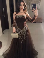 فستان سهرة احمر برغندي