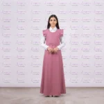 مريول مدرسي خليجي وردي ابتدائي