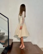 ⁦فستان سهرة ميد بأكمام تول مطرزة⁩ - الصورة ⁦2⁩